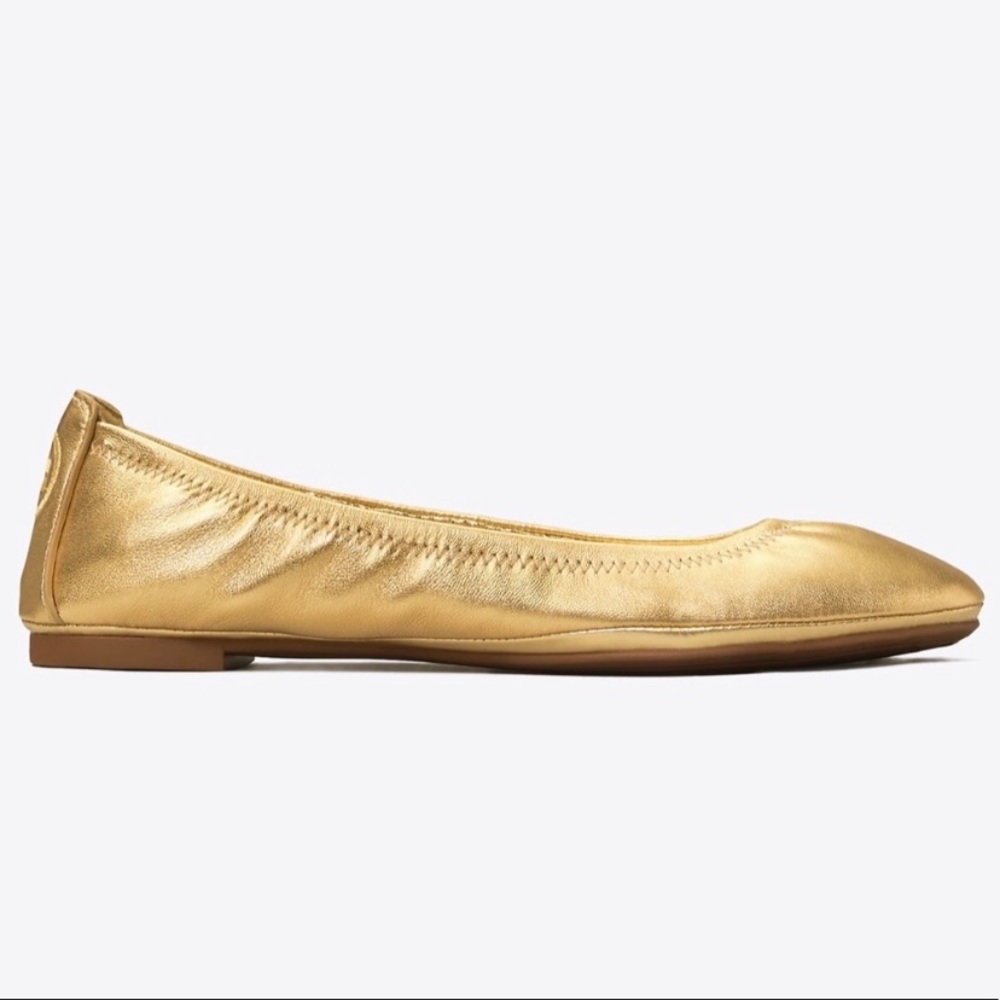 Tory Burch gold Eddie Ballet flats. Size 10 (fits like 9.5)